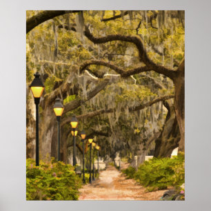 Poster Forsyth Park - Photo, Savannah, Géorgie (GA) USA