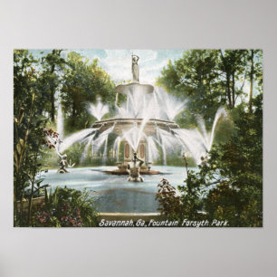 Poster Forsyth Park, Savannah 1906 Vintage