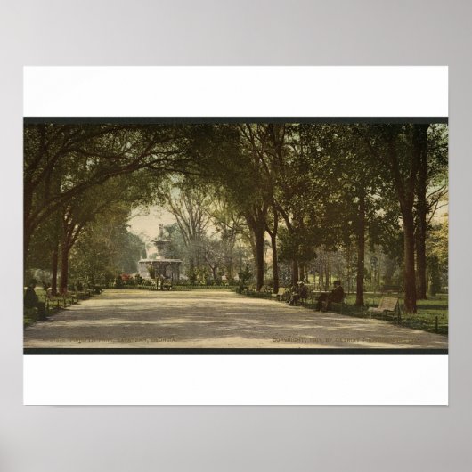 Poster Forsyth Park, Savannah, Géorgie vers 1901 (Devant)