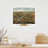 Poster Fort Atkinson, WI Carte panoramique - 1870 (Cuisine)