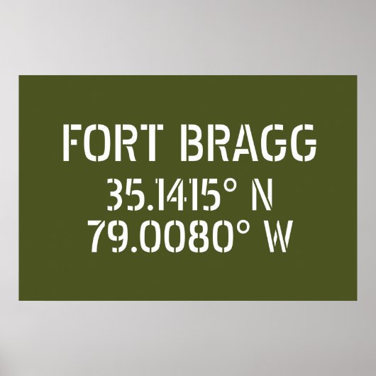Poster Fort Bragg Latitude Longitude (Devant)