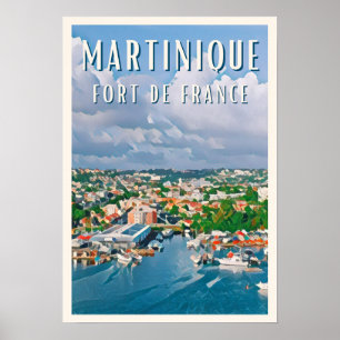 Poster Fort de France Photo Vintage