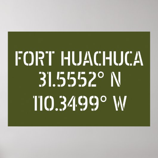 Poster Fort Huachuca Latitude Longitude (Devant)