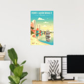 Poster Fort Lauderdale Floride vintage (Bureau à domicile)
