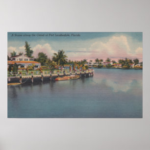 Poster Fort Lauderdale, la Floride - scène de canal