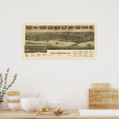 Poster Fort Madison, IA Carte panoramique - 1888 (Cuisine)