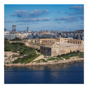 Poster Fort Manoel et Sliema de La Valette, Malte