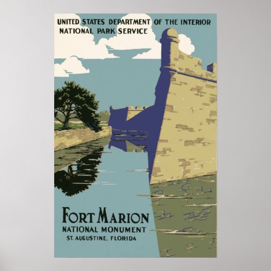 Poster Fort Marion Monument National St Augustine Floride (Devant)