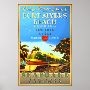 Poster Fort Myers Beach Floride Orange Blossom Special