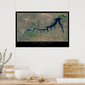 Poster Fort Peck Lake Montana De Space Satellite Art (Cuisine)