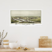 Poster Fort Reno, OK Carte panoramique - 1891 (Cuisine)