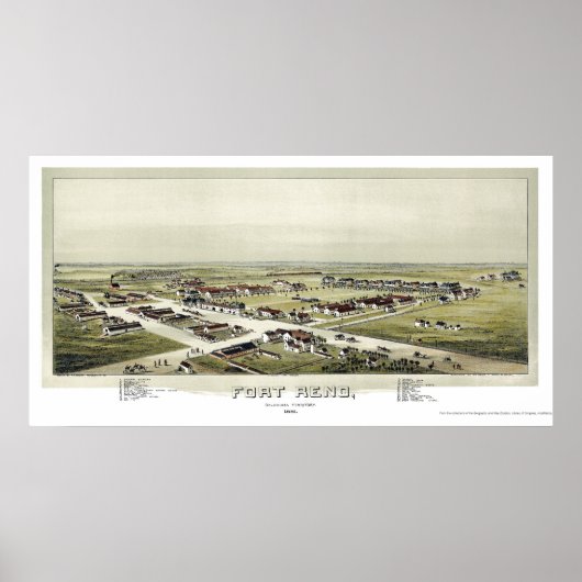 Poster Fort Reno, OK Carte panoramique - 1891 (Devant)