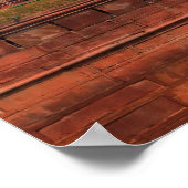 Poster Fort rouge à Delhi, Inde au coucher du soleil (Coin)