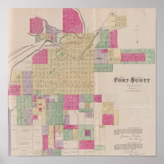 Poster Fort Scott, Comté de Bourbon, Kansas (Devant)