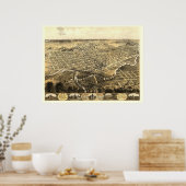 Poster Fort Wayne, IN Panoramic Map - 1868 (Cuisine)