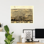 Poster Fort Wayne, IN Panoramic Map - 1868 (Bureau à domicile)