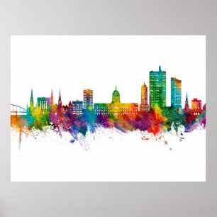 Poster Fort Wayne Indiana Skyline