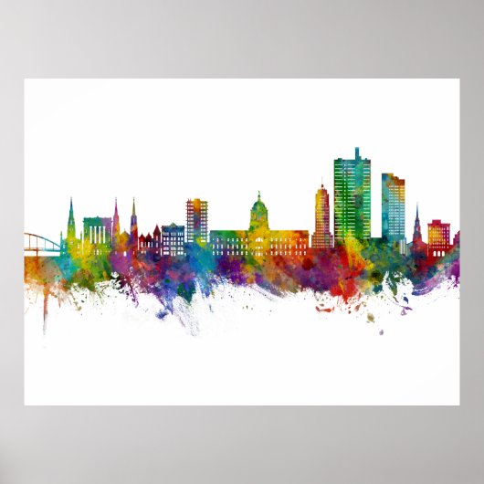 Poster Fort Wayne Indiana Skyline (Devant)