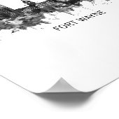 Poster Fort Wayne Indiana Skyline BW (Coin)