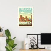 Poster Fort Wayne Indiana vintage (Bureau à domicile)