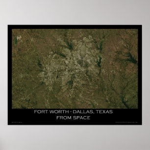 Poster Fort Worth - Dallas, le Texas de l'espace