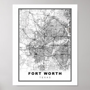 Poster Fort Worth Map