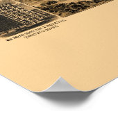 Poster Fort Worth, TX Carte panoramique - 1891 (Coin)