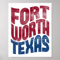 Poster Fort Worth Typographie du Texas