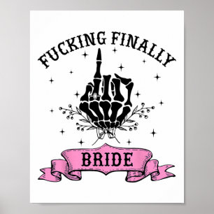 Poster Forte Enfin Mariée Skeleton main Halloween Bache