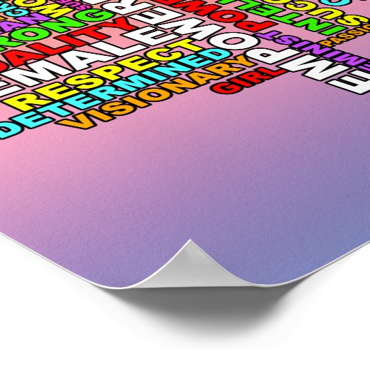 Poster Forte femme Word Cloud (Coin)