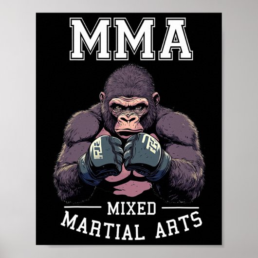 Poster Forte Gorille Mixed martial art - Boxing Cage Comb (Devant)