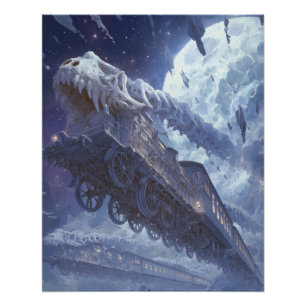 Poster Forteresse céleste gelée au milieu d'une tempête c