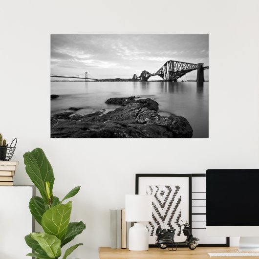 Poster Forth Bridges Noir & Blanc (Bureau à domicile)