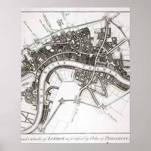 Poster Fortifications de Londres en 1642 et 1643, 1738