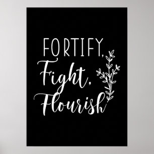 Poster Fortifier, combattre, s'épanouir - Hustle, gym, su
