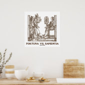 Poster Fortuna vs Sapientia (16e siècle Bois graving) (Cuisine)