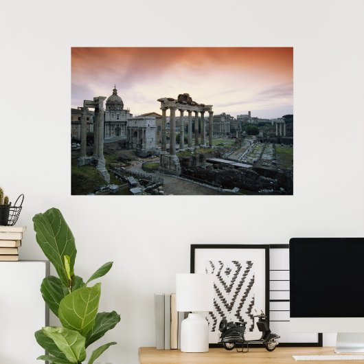 Poster Forum romain à l'aube (Bureau à domicile)