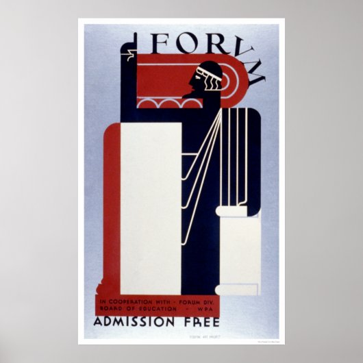 Poster Forum sur l'éducation 1939 WPA (Devant)