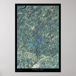 Poster foto van het Martin-meer, Alabama-satelliet