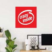 Poster Fou à l'intérieur (Bureau à domicile)