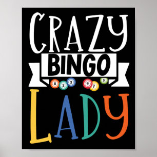 Poster Fou Bingo Lady Drôle Lucky Jeu