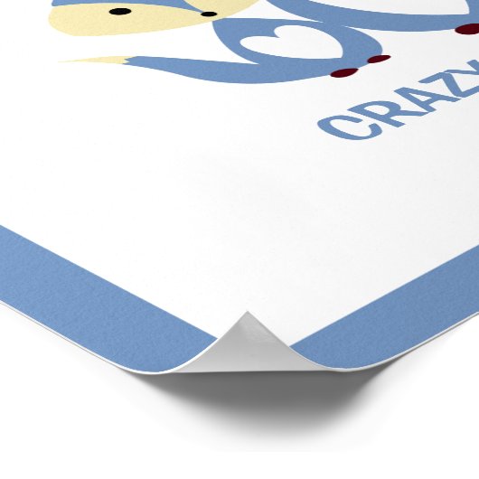 Poster Fou comme un renard, Blue Fox Burlap (Coin)