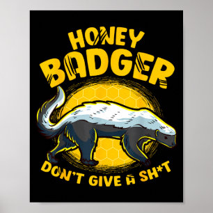 Poster Fou Honey Badger S'en Fout Novelty Miel