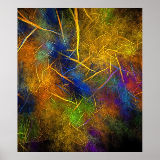 Poster Foudre fractale (flamme de tempête) (Devant)