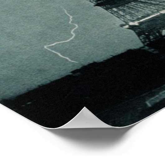 Poster Foudre frappant la Tour Eiffel, Paris France (Coin)