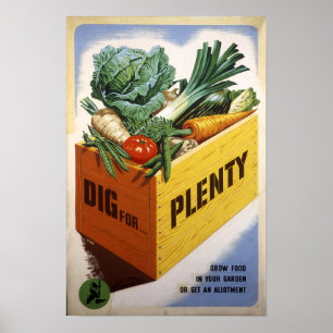 Poster Fouille pour l'abondance - fruit et Veg