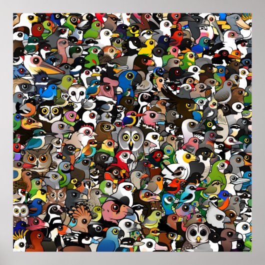 Poster Foule Birdorable (Devant)