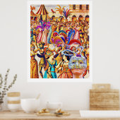 Poster Foule célébrant le carnaval (Cuisine)