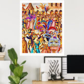 Poster Foule célébrant le carnaval (Bureau à domicile)