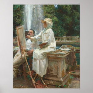 Poster Fountain Villa Torlonia Frascati, Italy by Sargent